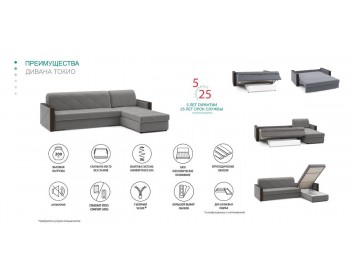 Прямой диван Токио NEXT декор дуб каньон
