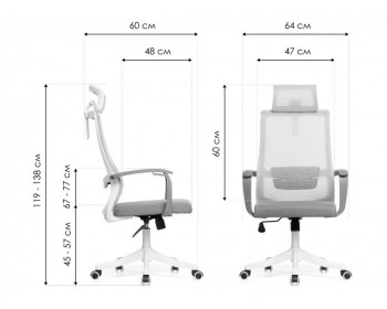 Офисное кресло More gray / red / white Компьютерное