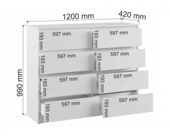 Мадера 1200.8 лдсп белый Комод