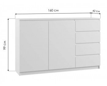 Шкаф Мадера Комби лдсп белый Комод