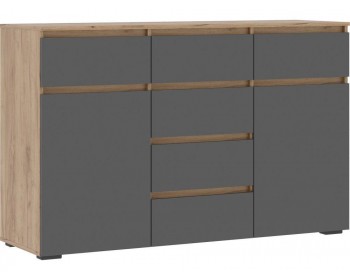 Комод Элла КМ 0 серый графит 0 / дуб крафт золото