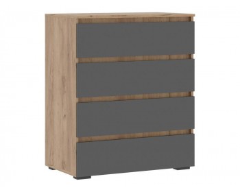 Комод Элла КМ 0 серый графит 0 / дуб крафт золото