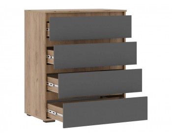 Комод Элла КМ 0 серый графит 0 / дуб крафт золото