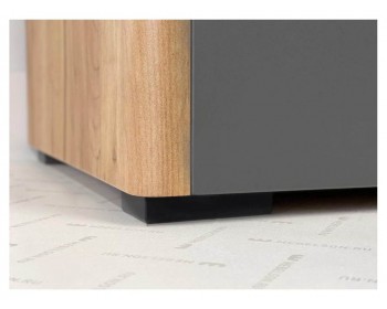 Шкаф Адам трехдверный с зеркалом дуб крафт золотой / графит