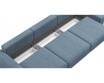 Диван прямой Хаммер NEXT XL c широкими подлокотниками 348 прямой Синий