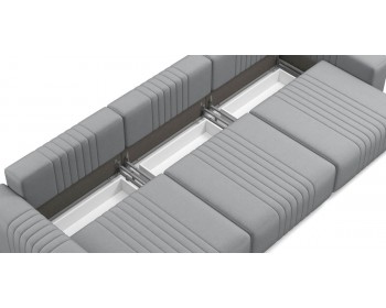 Диван прямой Хаммер NEXT XL c широкими подлокотниками 348 прямой Серебристый